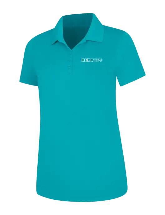 Light Teal Womens Dry Zone UV Mesh Polo w/Edge Physical Therapy Logo