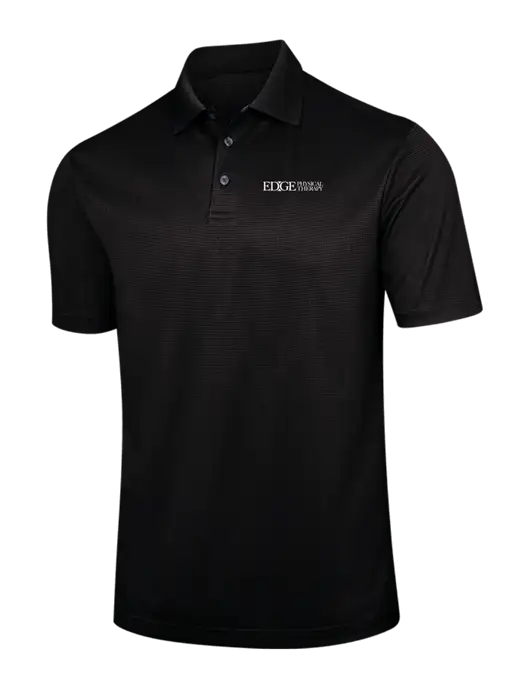 Black Performance Fine Jacquard Polo w/Edge Physical Therapy Logo