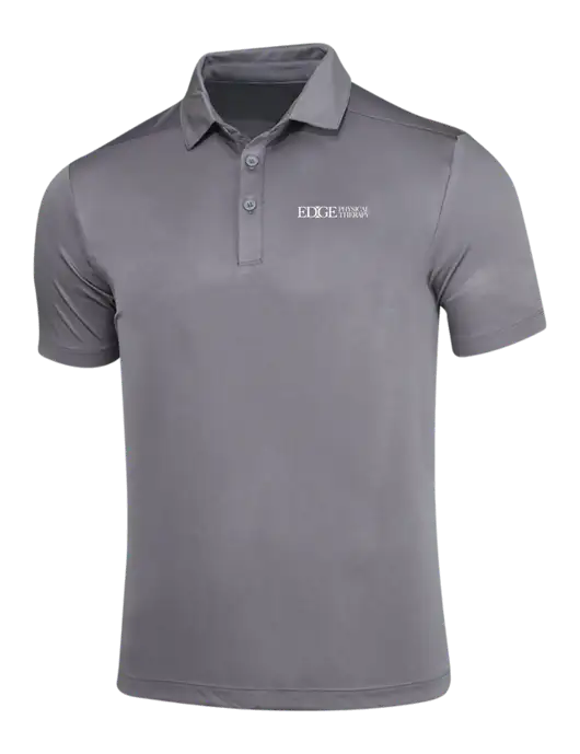 Dark Smoke Grey Posi-UV Pro Polo w/Edge Physical Therapy Logo