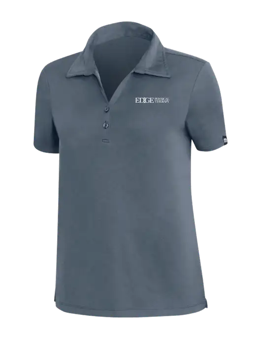 TravisMathew Dark Slate Blue Womens Coto Performance Polo w/Edge Physical Therapy Logo