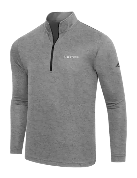 Adidas Black Heather  Lightweight Quarter Zip Pullover w/Edge Physical Therapy Logo
