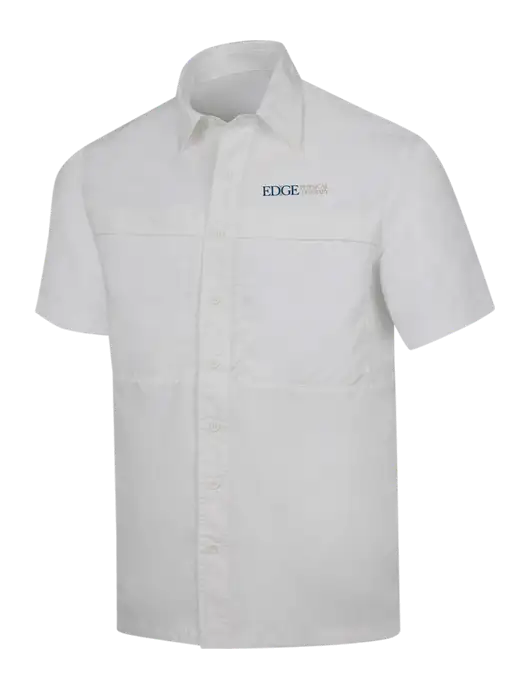 White Short Sleeve UV Daybreak Shirt w/Edge Physical Therapy Logo