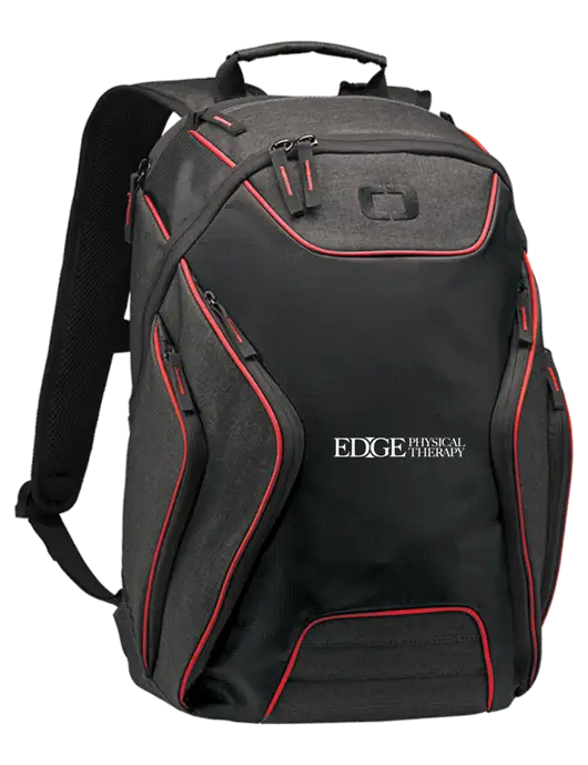 OGIO Red/Heather Grey Hatch Laptop Backpack
 w/Edge Physical Therapy Logo