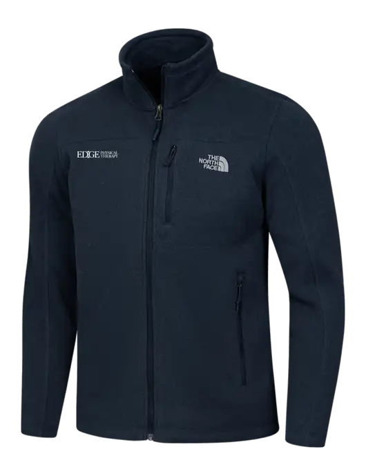 North Face Navy Heather Sweater Fleece Jacket w/Edge Physical Therapy Logo