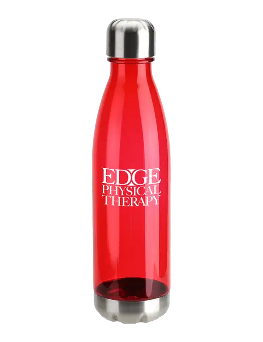 Bayside Tritan Red 25 oz Bottle with Stainless Base and Cap w/Edge Physical Therapy Logo