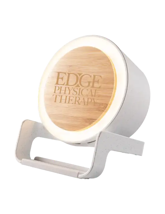 Eco Bamboo Bluetooth Speaker & Wireless Phone Charger  w/Edge Physical Therapy Logo