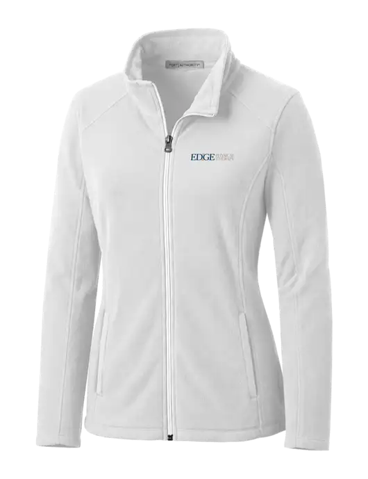 White Womens Microfleece Jacket w/Edge Physical Therapy Logo