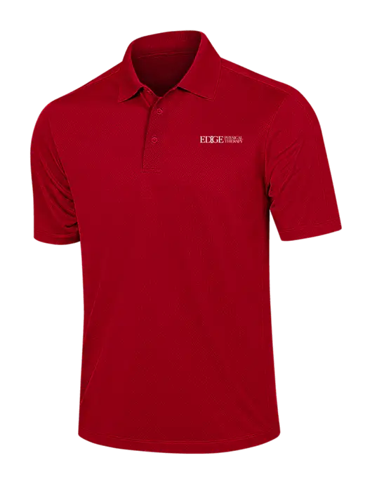 Red Diamond Textured Jacquard Polo w/Edge Physical Therapy Logo