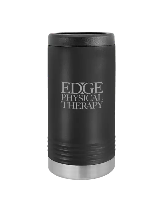 Polar Camel Powder Coated Black Vacuum Insulated Slim Beverage Holder w/Edge Physical Therapy Logo