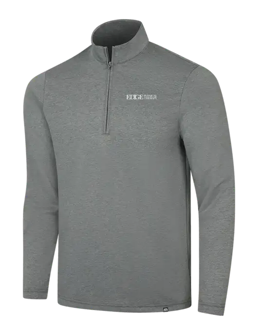 TravisMathew Dark Grey Heather Coveside ¼-Zip w/Edge Physical Therapy Logo