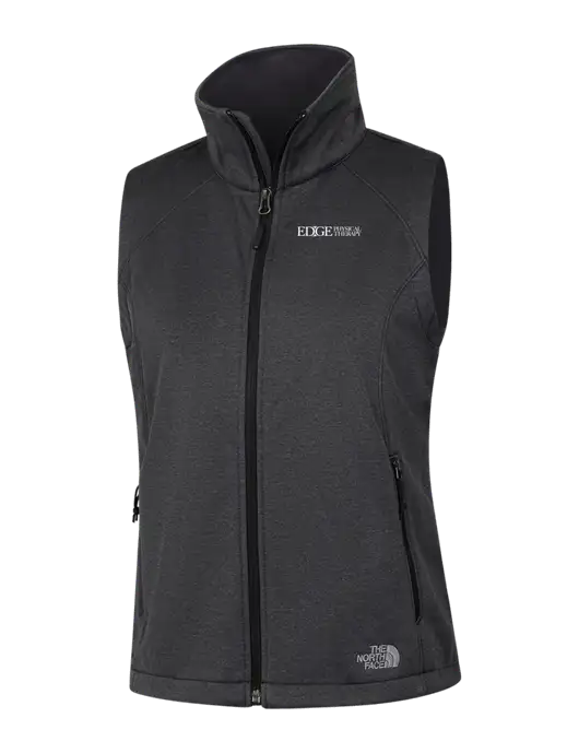The North Face Womens Dark Grey Heather Ridgewall Soft Shell Vest  w/Edge Physical Therapy Logo