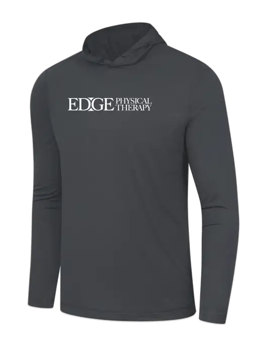Simply Soft Charcoal Tri Long Sleeve Hoodie w/Edge Physical Therapy Logo