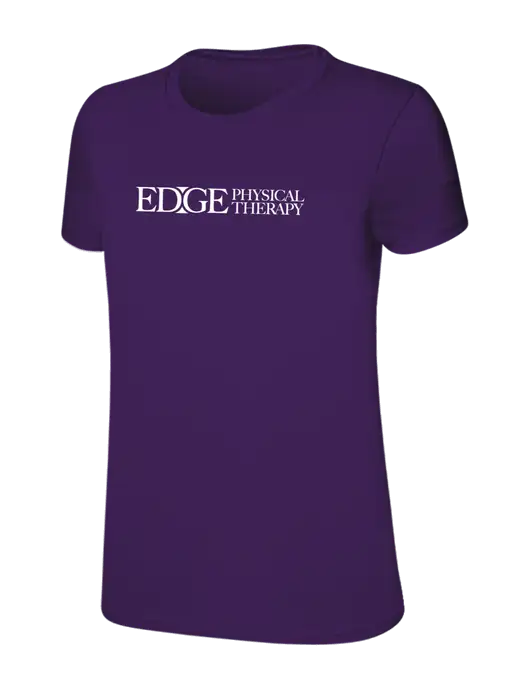 Womens Ring Spun Purple 4.5 oz T-Shirt w/Edge Physical Therapy Logo
