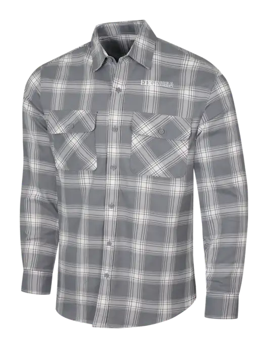 Medium Grey/Cream Plaid Flannel Shirt w/Edge Physical Therapy Logo