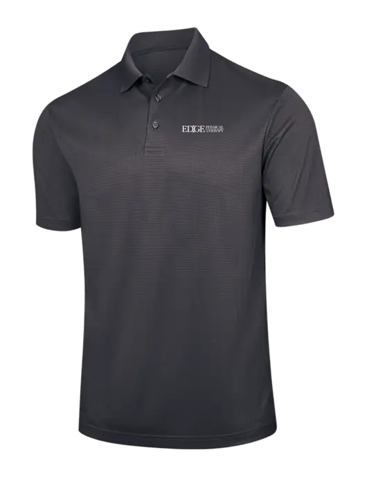 Dark Grey Performance Fine Jacquard Polo w/Edge Physical Therapy Logo
