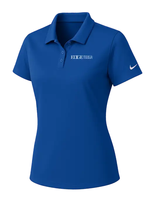 Nike Womens Dark Royal Dry Essential Solid Polo w/Edge Physical Therapy Logo