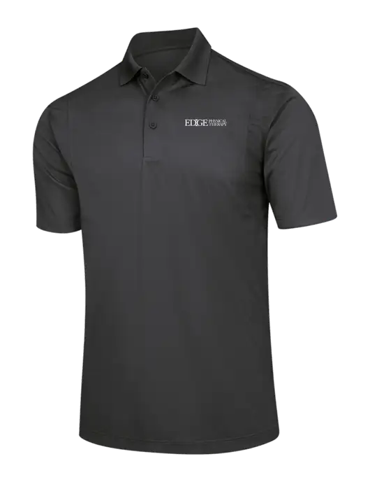 Dark Grey Micropique Sport-Wick Polo w/Edge Physical Therapy Logo