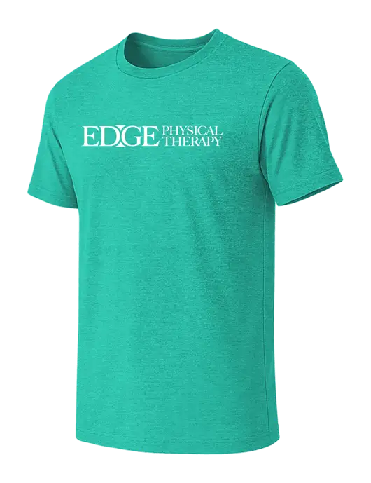 BELLA+CANVAS Heather Teal CVC Short Sleeve Tee w/Edge Physical Therapy Logo