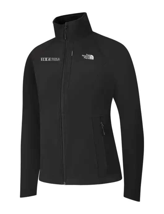 North Face Womens Black Apex Barrier Soft Shell Jacket  w/Edge Physical Therapy Logo