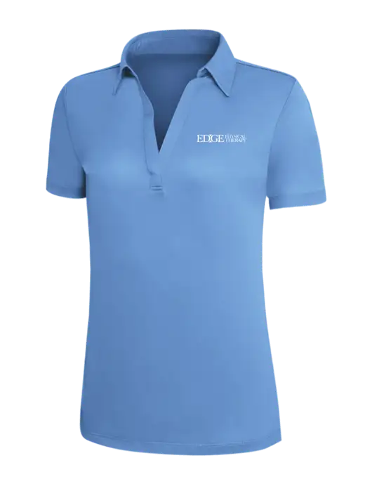 Carolina Blue Silk Touch Womens Performance Polo w/Edge Physical Therapy Logo