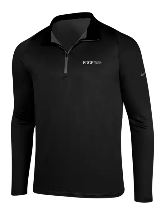 NIKE Black/Dark Grey Dry-Fit Stretch 1/2 Zip Cover-Up w/Edge Physical Therapy Logo