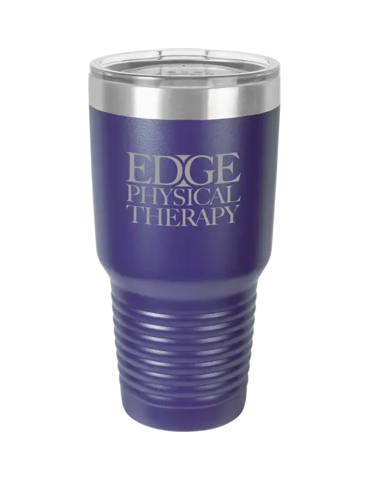 Polar Camel 30 oz Powder Coated Purple Vacuum Insulated Tumbler w/Edge Physical Therapy Logo
