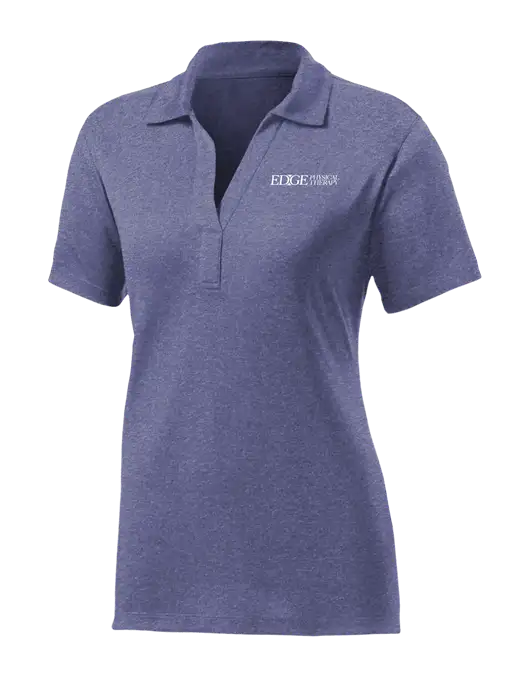 Womens Navy Heather Contender Polo w/Edge Physical Therapy Logo