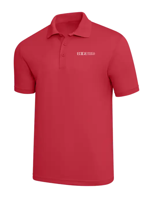 Red PosiCharge RacerMesh Polo w/Edge Physical Therapy Logo
