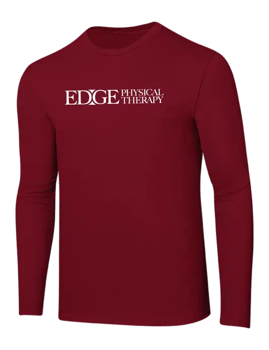 Ring Spun Cardinal 4.5 oz Long Sleeve T-Shirt w/Edge Physical Therapy Logo