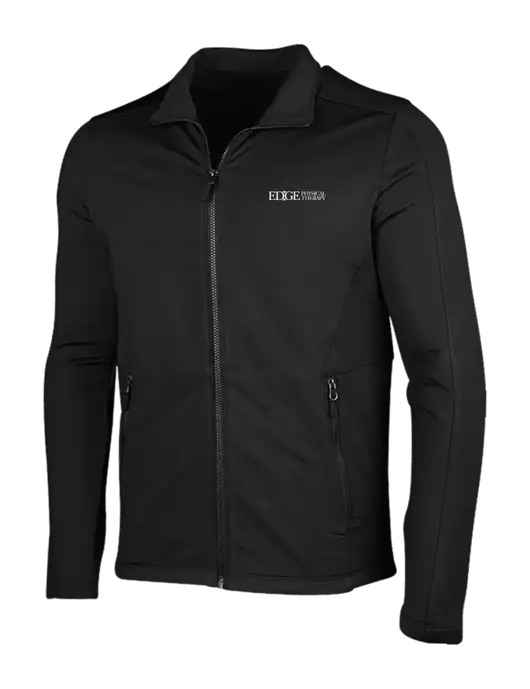 Deep Black Grid Fleece Jacket w/Edge Physical Therapy Logo