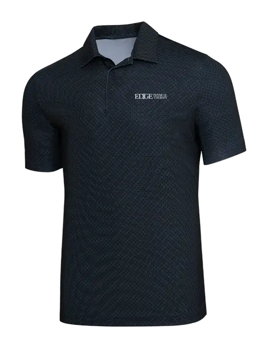 Adidas Black Diamond Dot Print Polo w/Edge Physical Therapy Logo
