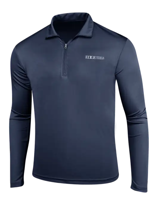 Navy PosiCharge Competitor 1/4 Zip Pullover w/Edge Physical Therapy Logo