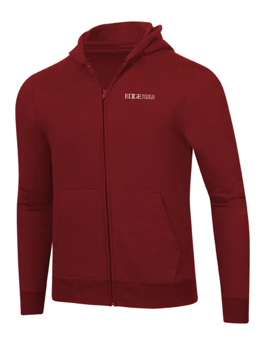 Cardinal 8.5 oz Ring Spun Zip Hooded Sweatshirt w/Edge Physical Therapy Logo