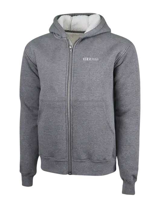Cornerstone Grey Heather Heavyweight Sherpa Lined Hooded Fleece Jacket w/Edge Physical Therapy Logo