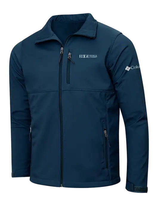 Columbia Navy Ascender Softshell Jacket w/Edge Physical Therapy Logo