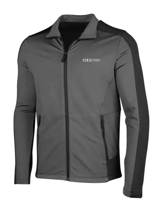 Medium Grey Heather Grid Fleece Jacket w/Edge Physical Therapy Logo
