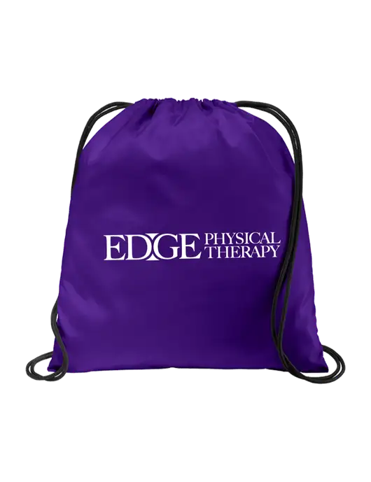 Drawstring Purple Cinch Pack w/Edge Physical Therapy Logo