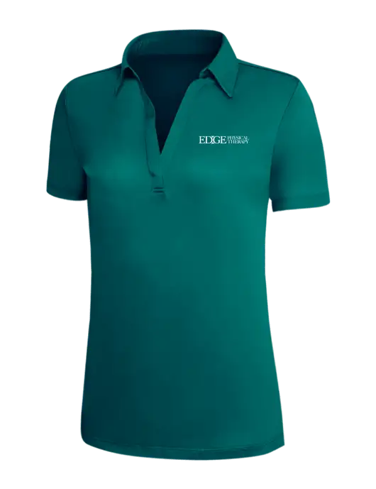 Dark Teal Silk Touch Womens Performance Polo w/Edge Physical Therapy Logo