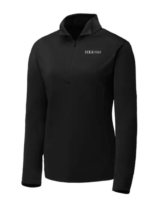 Black Womens Posicharge Competitor ¼ Zip Pullover w/Edge Physical Therapy Logo