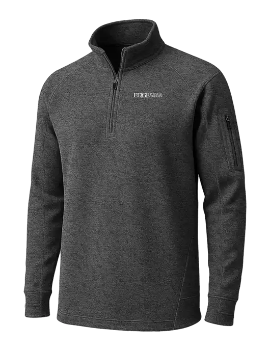 Graphite Heather Tech Fleece 1/4 Zip Pullover w/Edge Physical Therapy Logo