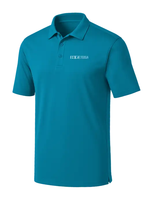 Sapphire Blue Silk Touch Performance Polo w/Edge Physical Therapy Logo