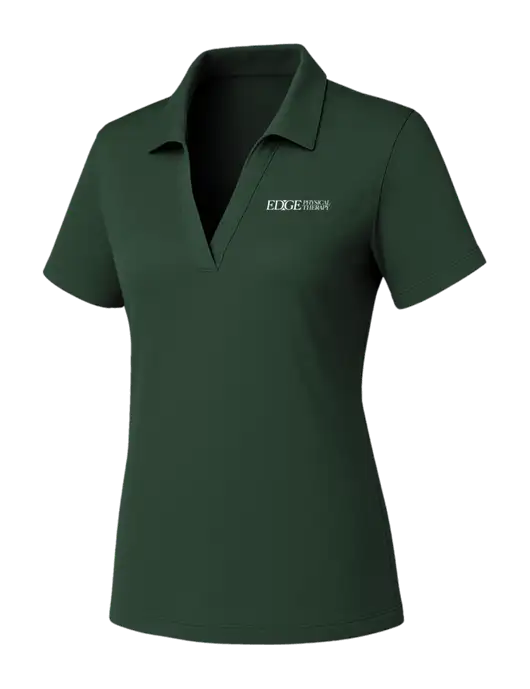 Womens Dark Green PosiCharge RacerMesh Polo w/Edge Physical Therapy Logo