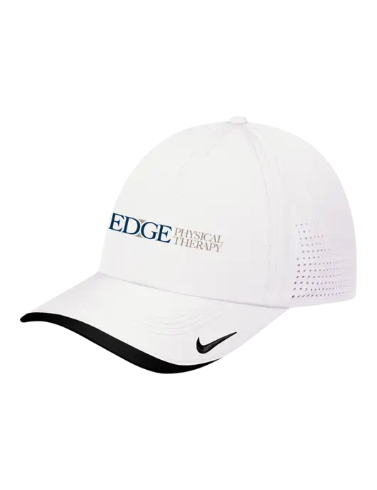 Nike White/Black Dri-FIT Perforated Performance Cap w/Edge Physical Therapy Logo