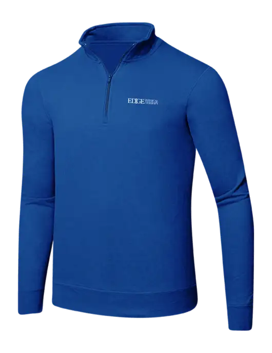 True Royal 8.5 oz Ring Spun 1/4 Zip Pullover Sweatshirt w/Edge Physical Therapy Logo