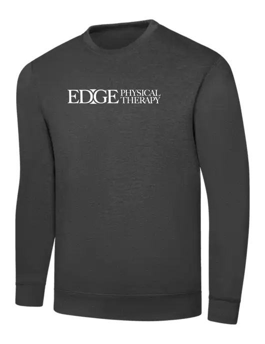 Dark Heather Grey 7.8 oz Ring Spun Crew Sweatshirt w/Edge Physical Therapy Logo