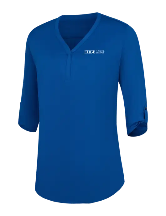 Womens Royal City Stretch 3/4-Sleeve Tunic w/Edge Physical Therapy Logo