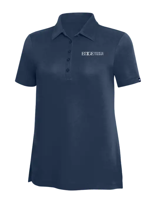 TravisMathew Navy Solid Womens Oceanside Polo w/Edge Physical Therapy Logo