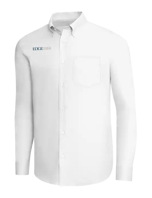 Brooks Brothers White Wrinkle-Free Stretch Pinpoint Shirt w/Edge Physical Therapy Logo