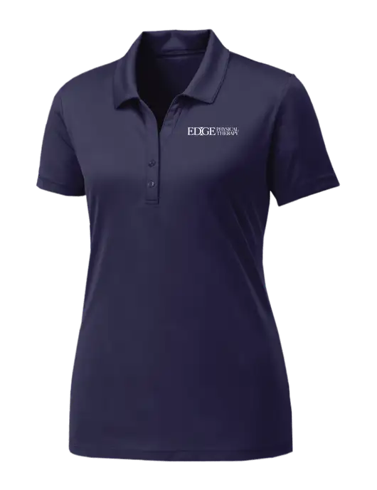 Womens Navy PosiCharge Competitor Polo w/Edge Physical Therapy Logo