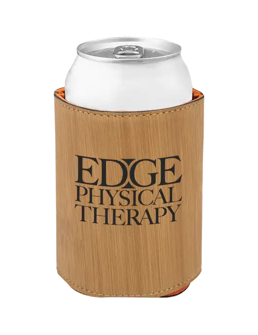 Bamboo Leatherette Beverage Holder w/Edge Physical Therapy Logo